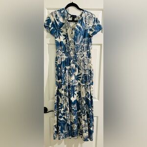 Cynthia Rowley Blue and Cream Maxi Dress